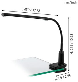 Eglo 96437 - LED Csipeszes lámpa LAROA LED/4,5W/230V fekete