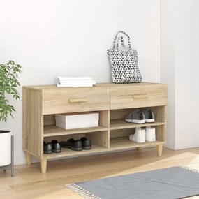 sonoma-tölgyszínű szerelt fa cipőszekrény 102x35x55 cm