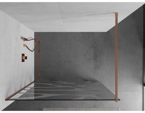 Mexen Kioto, Walk-In zuhany paraván 100 x 200 cm, 8 mm átlátszó üveg fehér mintás, réz matt profil, 800-100-101-65-97