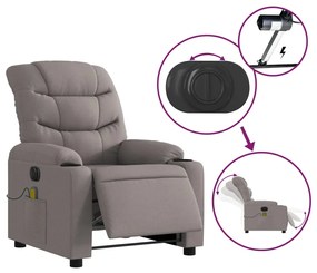 vidaXL tópszínű szövet elektromos dönthető masszázsfotel