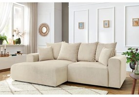 Krémszínű bársony sarokkanapé Enjoy – Bobochic Paris