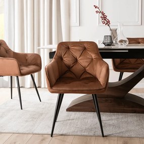 Rozsdabarna Színű Bársony Étkezőszék. MODESTO