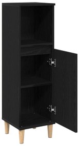 Fürdőszoba Szekrény Fekete Tölgy 30x30x100 cm Mérnöki Fa