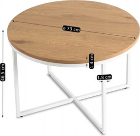 Asztal tölgy arany/fehér színben HANTEL