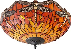 Endon klasszikus tiffany mennyezeti lámpa dragonfly flame sokszínű end70721