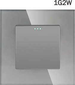 Fénykapcsoló 1G2W Egymechanikus Üveg Keret ⌀60 Ezüst Szürke