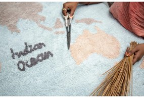 Mosható kézi szövésű pamut gyerek szőnyeg 140x200 cm Vintage Map – Lorena Canals