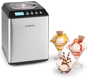 Klarstein Vanilly Sky Family, fagylaltgép, fagylalt- és fagyasztott joghurtkészítő gép, 250 W, 2,5 L, ezüst