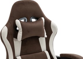 Irodai/gamer szék, barna/fehér, HOSPO