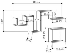 Fali polc Follow - Oak