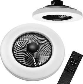 Toolight Szerszámlámpa, LED mennyezeti lámpa ventilátorral APP1552-C, fekete-fehér, OSW-05181