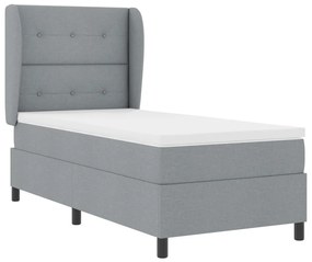 Boxspring Ágy Matrac Fényes Szürke 80x200 cm Szövet