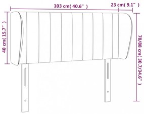 sötétbarna szövet fejtámla 103x23x78/88 cm