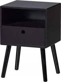 Ozzy éjjeliszekrény, fekete, Woood