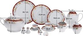 TEMPO-KONDELA GARIDA TYP 2, étkészlet, 57 db-os szett, porcelán