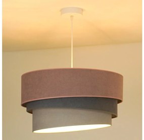 Duolla - Csillár zsinóron TRIO 1xE27/15W/230V átm. 45 cm rózsaszín/szürke/fehér
