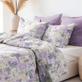 Goldea pamut ágyneműhuzat - patchwork levandula és pillangó mintás 140 x 200 és 70 x 90 cm