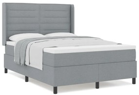Boxspring Ágy Matrace Sötétszürke 140x200 cm Szövet