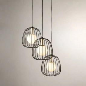 Csillár zsinóron BELL 3xG9/12W/230V fekete/arany