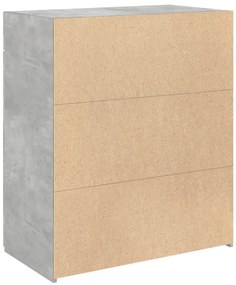 betonszürke szerelt fa tálalószekrény 80 x 42,5 x 93 cm