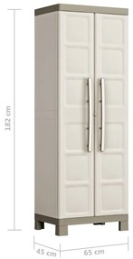 Keter Excellence bézs és tópszínű tárolószekrény polcokkal 182 cm
