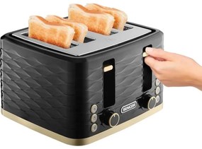 Sencor - Négy szeletes kenyérpirító 1600W/230V fekete/bézs