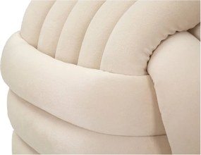 Krémszínű bársony puff Softy – Mauro Ferretti