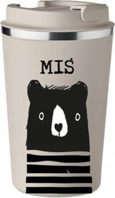 Prémium termo bögre maci mintával Medve kávéhoz 350 ml KT_074