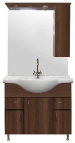 VERTEX Bianca Plus 85 komplett fürdőszobabútor, aida dió színben, jobbos nyitási irány (Komplett fürdőszoba bútor)