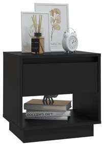 2 db fekete forgácslap éjjeliszekrény 45 x 34 x 44 cm