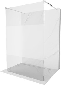Mexen Kioto Walk-In Zuhanyfal    szabadonálló  110 x 200 cm,  átlátszó üveg/ szatén  8 mm, króm - 800-110-002-01-3 Walk-In Zuhanyfal