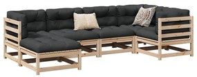 vidaXL 6 részes tömör fenyőfa kerti ülőgarnitúra párnákkal
