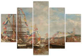 Kép - Eugène Boudin, Festival in the Harbor of Honfleur, reprodukciók (150x105 cm)