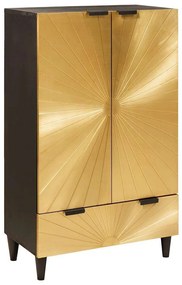 Oldalsó szekrény fiókkal Fekete és Arany 60 x 33.5 x 100 cm