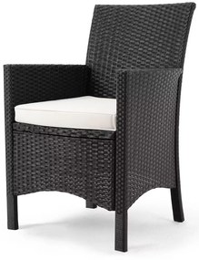 Casaria® Kerti rattan garnitúra Berlin 1+8 - fekete/fa