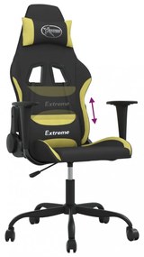 vidaXL fekete és világoszöld szövet játékszék