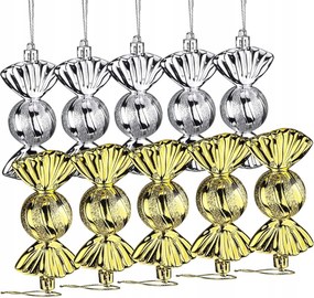 10 db lógó karácsonyi dísz, cukorka karácsonyi gömbök