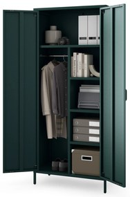 Gardróbszekrény FLAVIO, 800 x 1850 x 450 mm, Modern: palack zöld