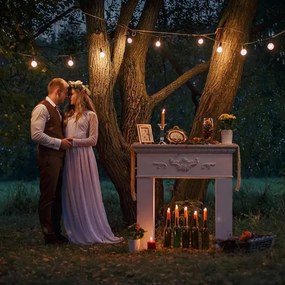 LED kültéri dekorációs lánc 20xE27/1W/230V 10 m IP65 fekete