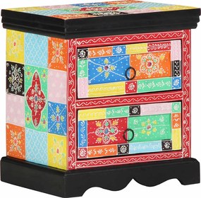 vidaXL Éjjeliszekrény 2 pcs Sokszínű 40 x 35 x 45 cm Tömör Mangófát