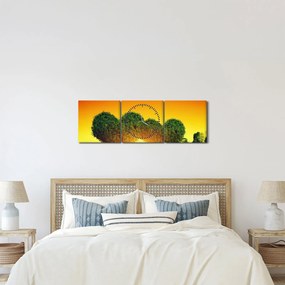 Kép - szív a fák tetején (órával) (90x30 cm)