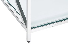 Ezüst üveg dohányzóasztal 60 x 120 cm AUDET Beliani