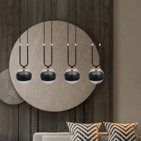 Emibig modern függeszték glam fekete átlátszó emi1113/4