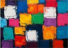 Kép - Színes négyzetek festménye (70x50 cm)