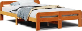 vidaXL viaszbarna tömör fenyőfa ágy matrac nélkül 120 x 190 cm