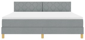 Box Spring Ágy matraccal, világosszürke, 180x200 cm, szövet