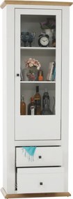 Vitrin MZ4, fehér/grand tölgy, LEON