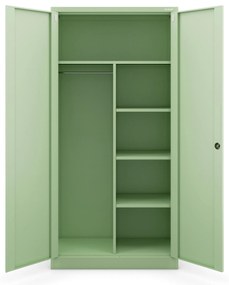 Zárható tárolószekrény DAWID, 900 x 1850 x 450 mm, Fresh Style: pasztellzöld