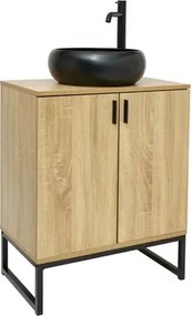 Ceramia Easy fürdőszobaszekrény mosdóval 60x73x36 cm világos tölgy fényes EASYUMDB6