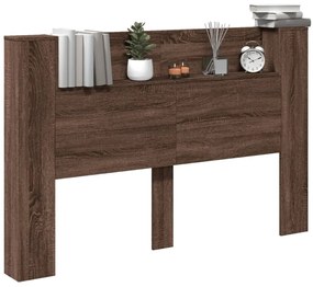 barna tölgy színű áthidalószekrény LED-ekkel 160x16,5x103,5 cm